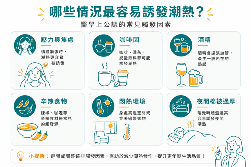 常見誘發潮熱的因素