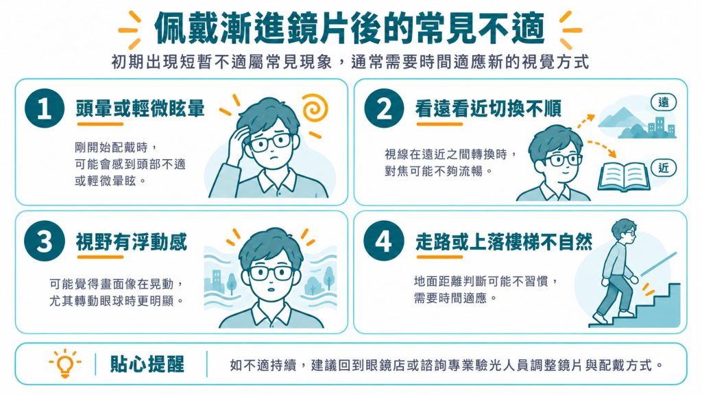 佩戴漸進鏡片後的常見不適